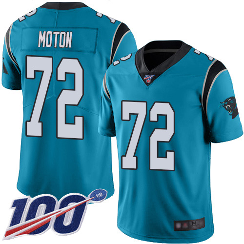 Carolina Panthers Limited Blue Men Taylor Moton Alternate Jersey NFL Football 72 100th Season Vapor Untouchable